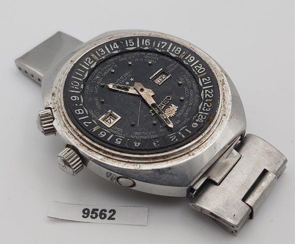 PROJECT FIX ORIENT WORLD DIVER DAY DATE AUTO BLACK SS MENS WATCH EU SHIP 9562