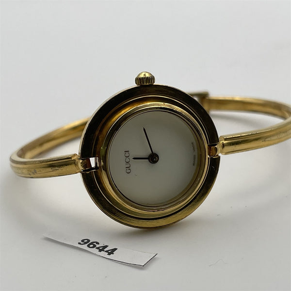 PROJECT TO FIX GUCCI LADIES GOLD DIAL BANGLE GOLD PLATE WATCH EU SHIP WATCH 9644