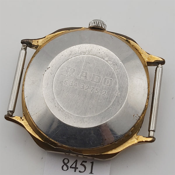 PROJECT TO FIX RADO CUSHION GOLD DATE EU SHIP MENS WATCH 8451
