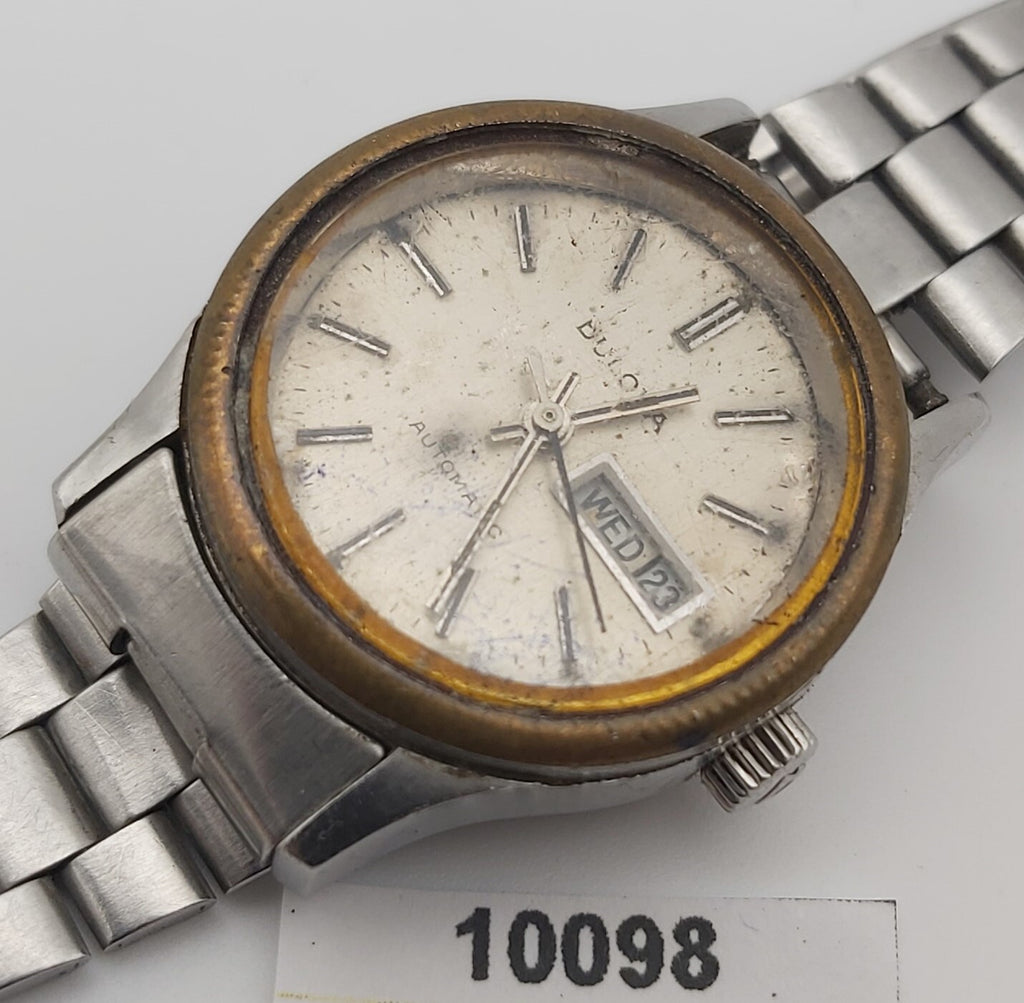 PROJECT TO FIX BULOVA LADIES ROUND DAY DATE AUTOMATIC WATCH EU SHIP 10098