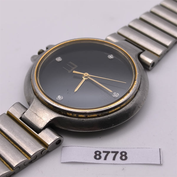 PROJECT TO FIX DUNHILL BLACK DIAL GOLD SS UNISEX DRESS 8778 WATCH EU SHIP