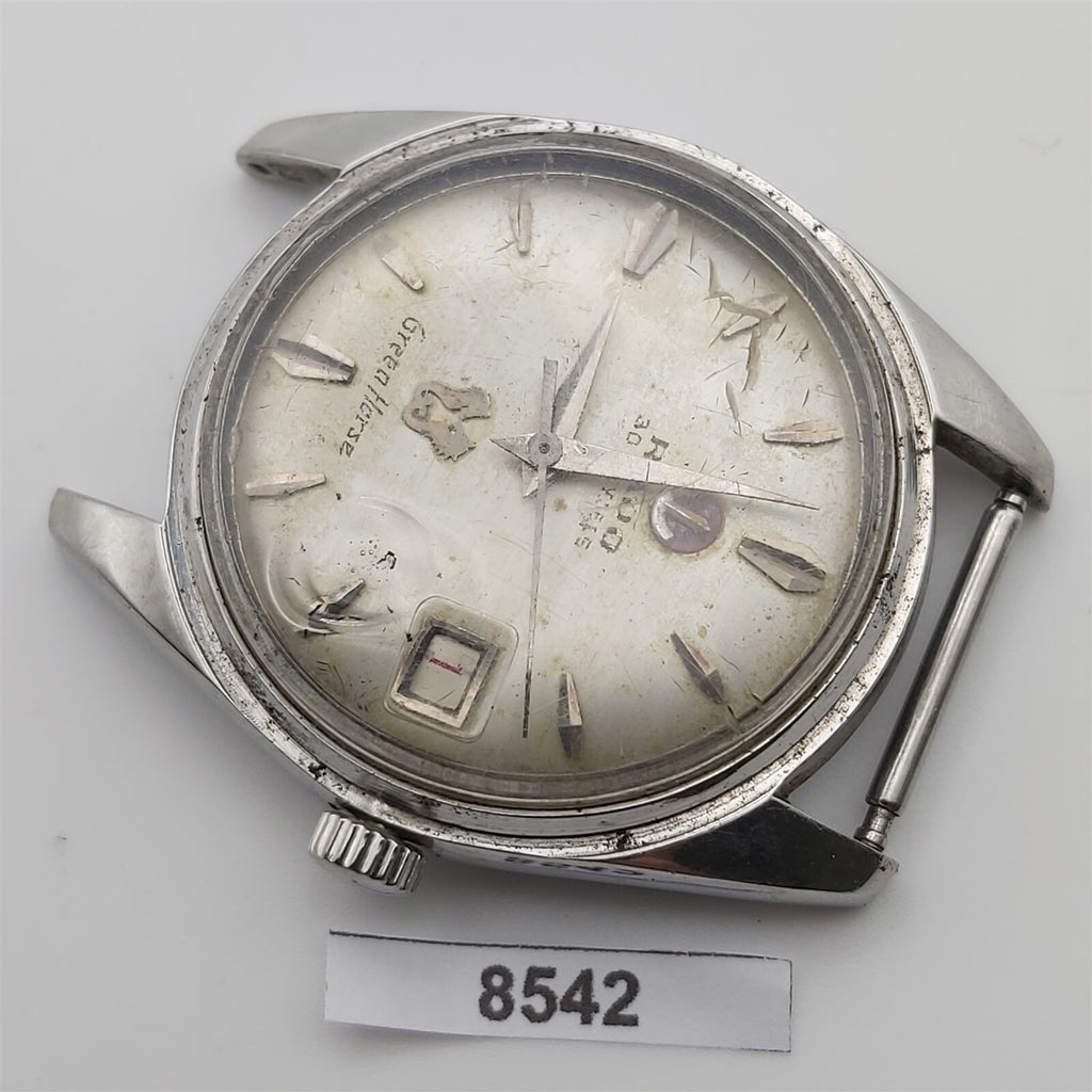 PROJECT TO FIX RADO GREEN HORSE ROUND THICK LUGS DATE EU SHIP MENS SS WATCH 8542