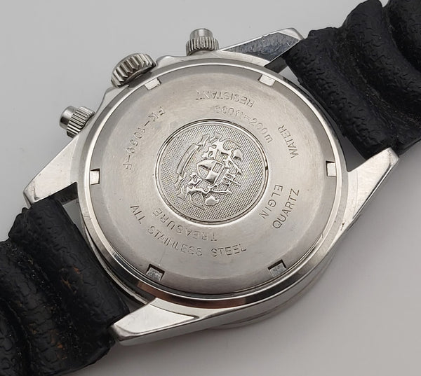 PROJECT TO FIX ELGIN TREASURE BLACK DIAL CHRONOGRAPH MENS SS EU SHIP WATCH