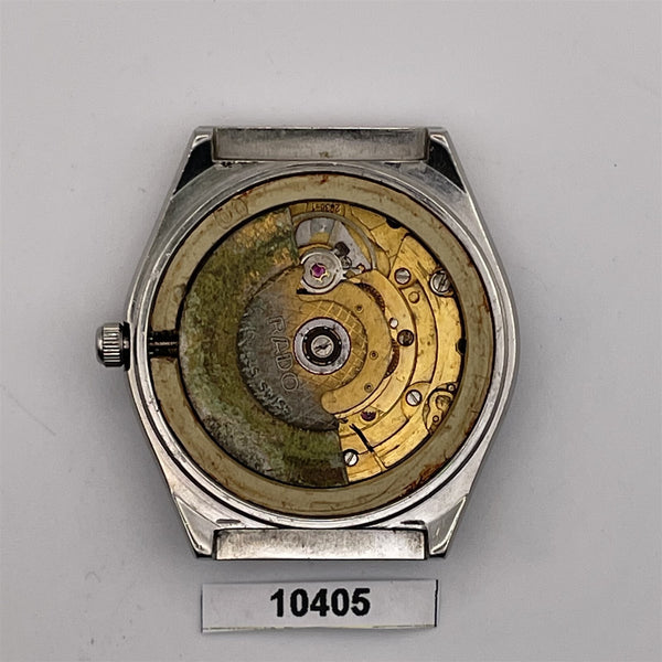 PROJECT TO FIX RADO VOYAGER SS HOODED LUGS DAY DATE EU SHIP MENS 10405 WATCH