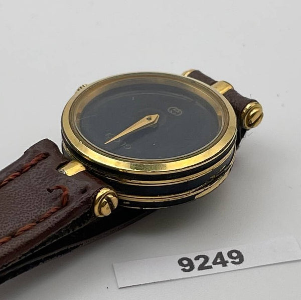 PROJECT TO FIX GUCCI LADIES BLACK DIAL GOLD PLATE WATCH EU SHIP WATCH 9249