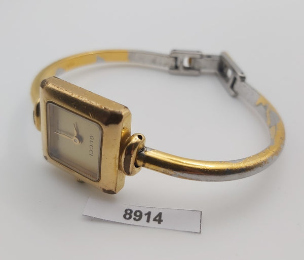 PROJECT TO FIX GUCCI LADIES GOLD 1900 BANGLE GOLD PLATE WATCH EU SHIP WATCH 8914