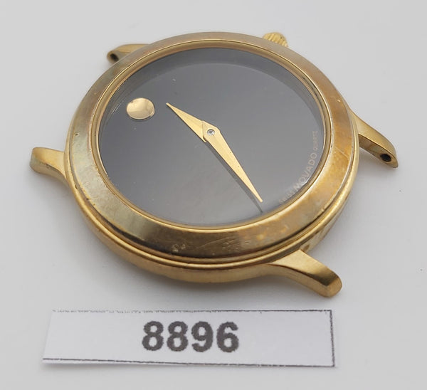 PROJECT TO FIX MOVADO BLACK MINIMALIST DIAL ROUND LADIES GOLD DRESS WATCH 8896