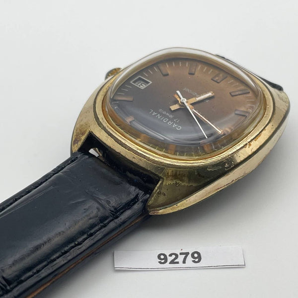 PROJECT TO FIX CARDINAL GRADUATED DIAL GOLD MANUAL WIND CUSHION MENS WATCH 9279