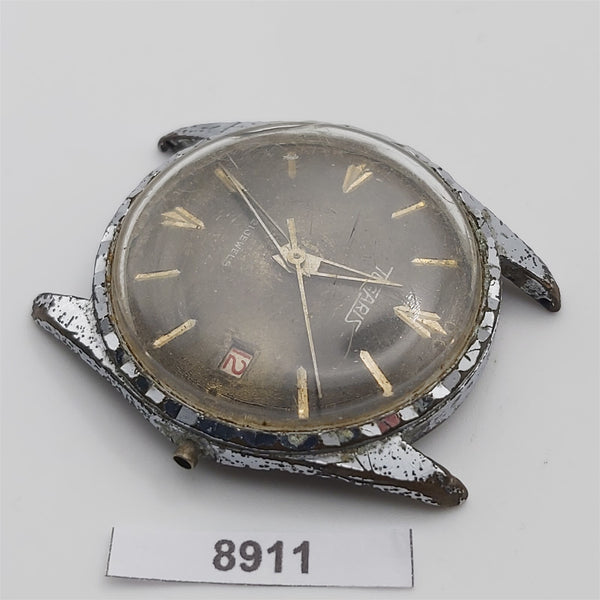 PROJECT TO FIX TUGARIS COIN RIMMED MANUAL ROUND EU SHIP MENS WATCH 8911