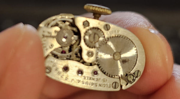 PROJECT TO FIX LORD ELGIN GOLD PLATE ARABIC LADIES MANUAL WIND WATCH 10218