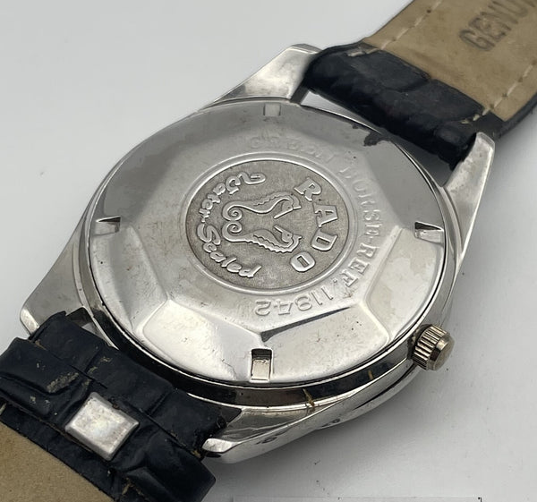 PROJECT TO FIX RADO GREEN HORSE ROUND THICK LUGS DATE EU SHIP SS MENS WATCH 9868