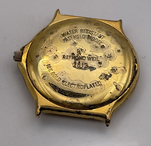 PROJECT TO FIX RAYMOND WEIL GOLD PLATE MENS MIDSIZE AUTOMATIC WIND WATCH 10422