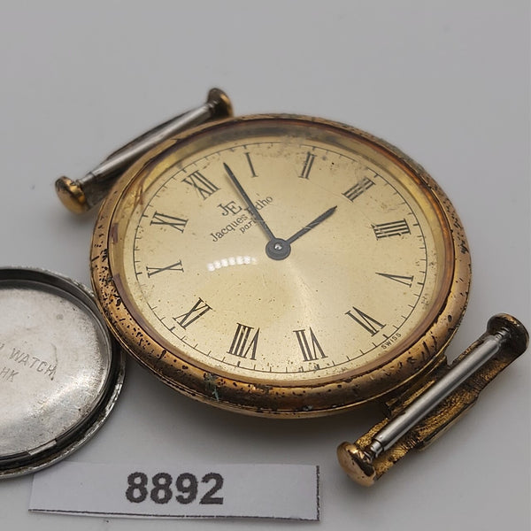 PROJECT TO FIX JACQUES EDHO ROMAN DIAL GOLD MENS DRESS WATCH 8892