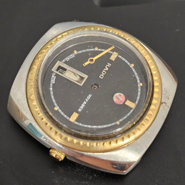 PROJECT TO FIX RADO VOYAGER GOLD SS HOODED LUGS DAY DATE EU SHIP MENS WATCH 9400