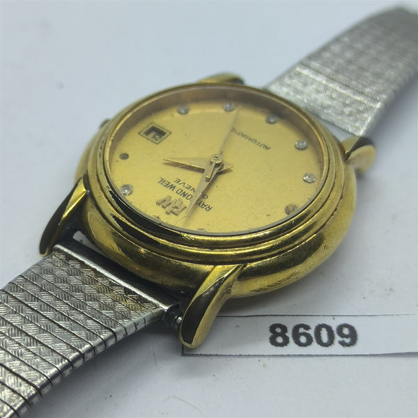 PROJECT TO FIX RAYMOND WEIL LADIES GOLD ROUND DATE WATCH EU SHIP 8609