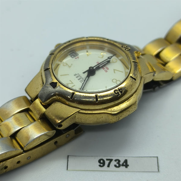 PROJECT TO FIX GUESS LADIES ARABIC DIAL GOLD PLATE WATCH EU SHIP WATCH 9734