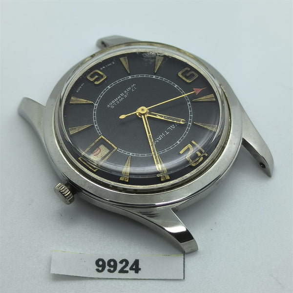PROJECT FIX WALTHAM ROUND SS THICK LUGS MANUAL WIND DATE EU SHIP WATCH 9924