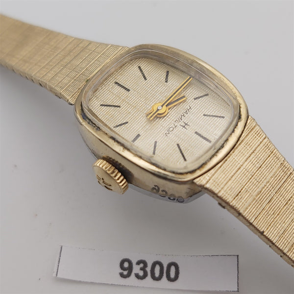 PROJECT TO FIX HAMILTON TEXTURED DIAL GOLD PLATED EU SHIP LADIES WATCH 9300