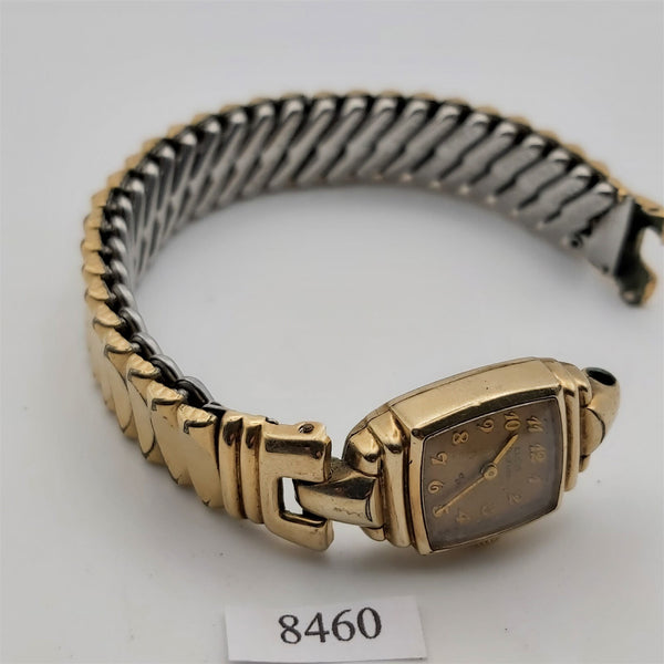 PROJECT TO FIX ART DECO ELGIN GOLD PLATE ARABIC LADIES MANUAL WIND WATCH 8460