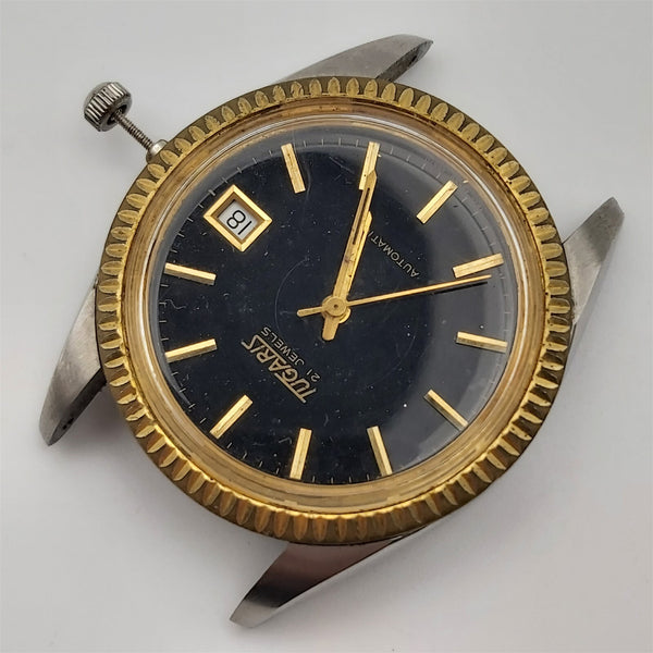 PROJECT TO FIX TUGARIS GOLD SS FLUTED AUTOMATIC ROUND EU SHIP MENS 9388 WATCH