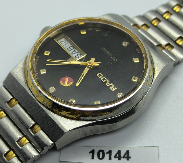 PROJECT TO FIX RADO VOYAGER SS HOODED LUGS DAY DATE EU SHIP BOYSIZE WATCH 10144