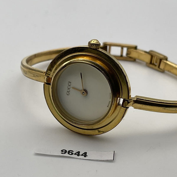 PROJECT TO FIX GUCCI LADIES GOLD DIAL BANGLE GOLD PLATE WATCH EU SHIP WATCH 9644
