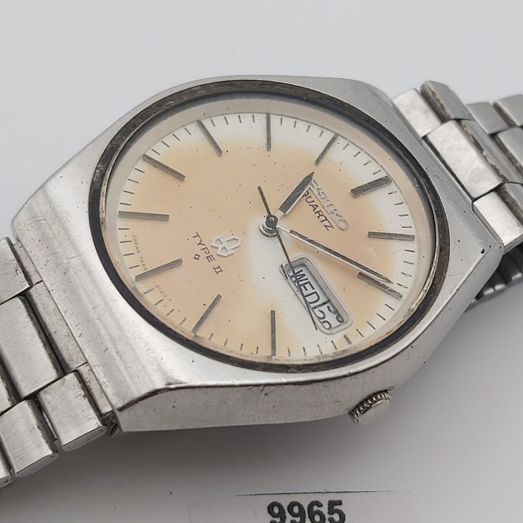 PROJECT TO FIX SEIKO TYPE II 7546 810A QUARTZ SS DAY DATE MENS WATCH 9965
