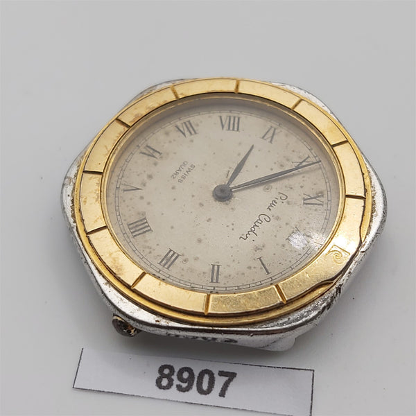 PROJECT TO FIX PIERRE CARDIN ROMAN DIAL MIDSIZE GOLD SS UNISEX WATCH 8907