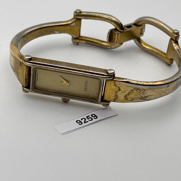 PROJECT TO FIX GUCCI LADIES BANGLE GOLD PLATE 1500 WATCH EU SHIP WATCH 9259