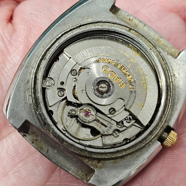 PROJECT TO FIX RADO VOYAGER GOLD SS HOODED LUGS DAY DATE EU SHIP MENS WATCH 9400