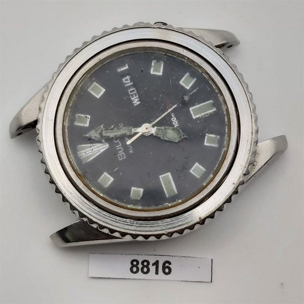 PROJECT TO FIX BULOVA DAY DATE SS MENS AUTO 205-0702 DIVE WATCH EUROPE SHIP