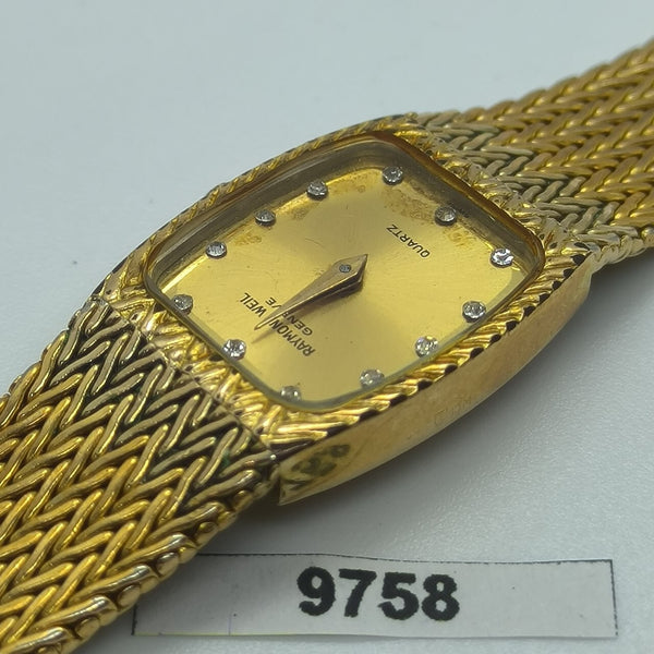 PROJECT TO FIX RAYMOND WEIL LADIES GOLD QUARTZ MESH BAND WATCH EU SHIP 9758