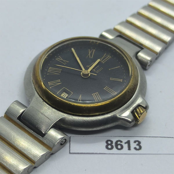 PROJECT TO FIX DUNHILL BLACK DIAL GOLD SS LADIES DRESS WATCH EU SHIP 8613