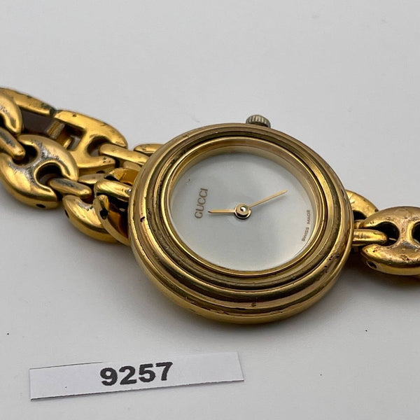 PROJECT TO FIX GUCCI LADIES RICE BEADS BAND GOLD PLATE WATCH EU SHIP WATCH 9257