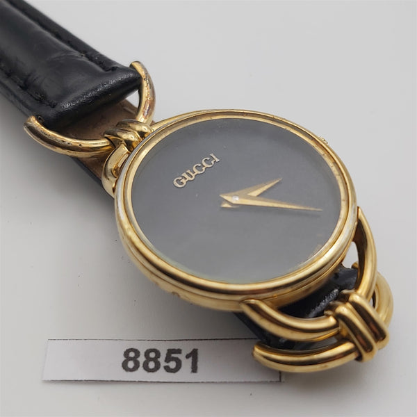 PROJECT TO FIX GUCCI LADIES BLACK DIAL 6000L GOLD PLATE WATCH EU SHIP WATCH 8851