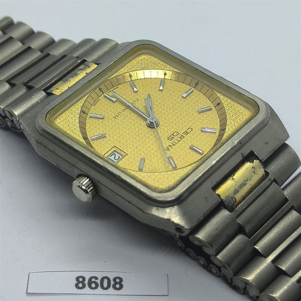 PROJECT TO FIX CERTINA DS CUSHION TITANIUM CASE QUARTZ DATE WATCH 8608