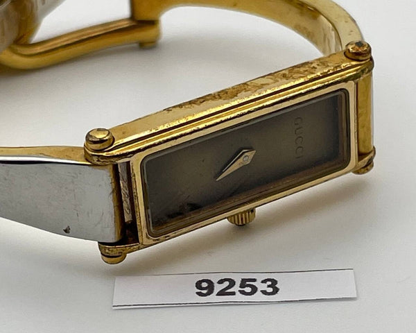 PROJECT TO FIX GUCCI LADIES BANGLE GOLD PLATE 1500 WATCH EU SHIP WATCH 9253