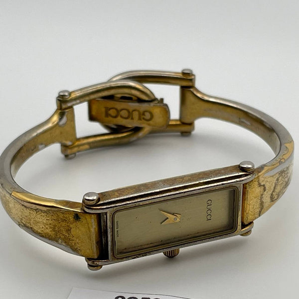 PROJECT TO FIX GUCCI LADIES BANGLE GOLD PLATE 1500 WATCH EU SHIP WATCH 9259