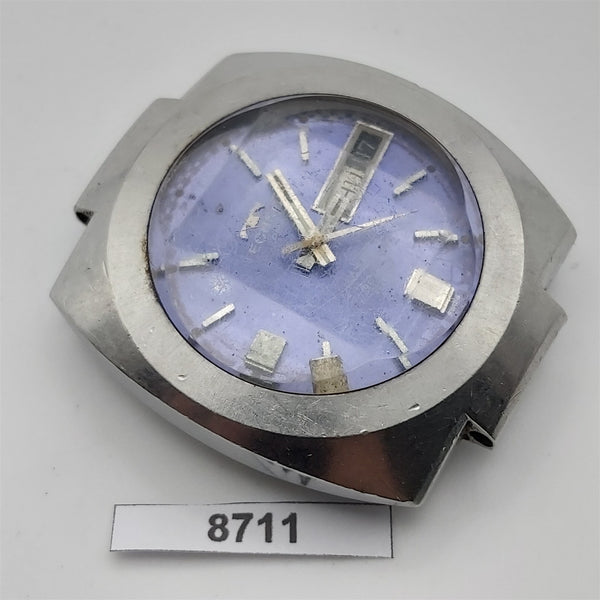 PROJECT TO FIX TECHNOS SS CUSHION THICK DAY DATE AUTOMATIC MENS WATCH 8711