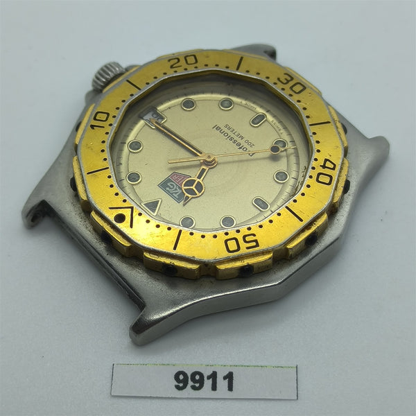 PROJECT FIX VINTAGE TAG HEUER 3000 SERIES MENS QUARTZ DATE GOLD SS WATCH BVT9911