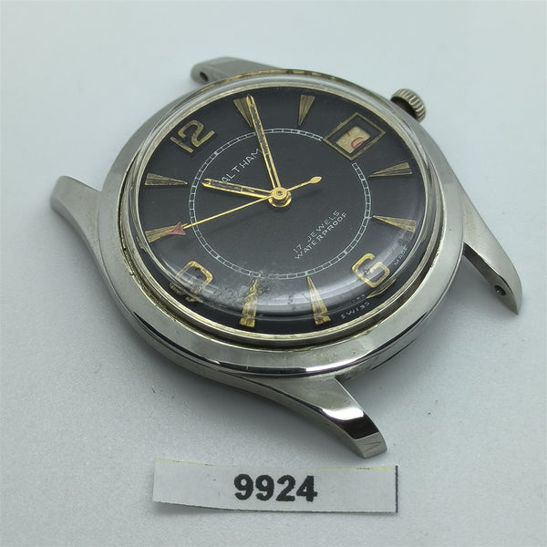 PROJECT FIX WALTHAM ROUND SS THICK LUGS MANUAL WIND DATE EU SHIP WATCH 9924