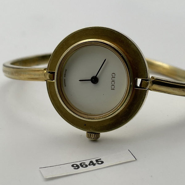 PROJECT TO FIX GUCCI LADIES GOLD DIAL BANGLE GOLD PLATE WATCH EU SHIP WATCH 9645