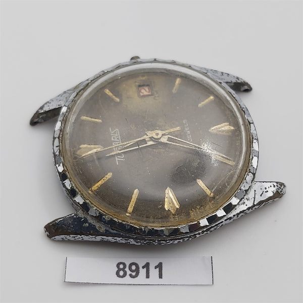 PROJECT TO FIX TUGARIS COIN RIMMED MANUAL ROUND EU SHIP MENS WATCH 8911