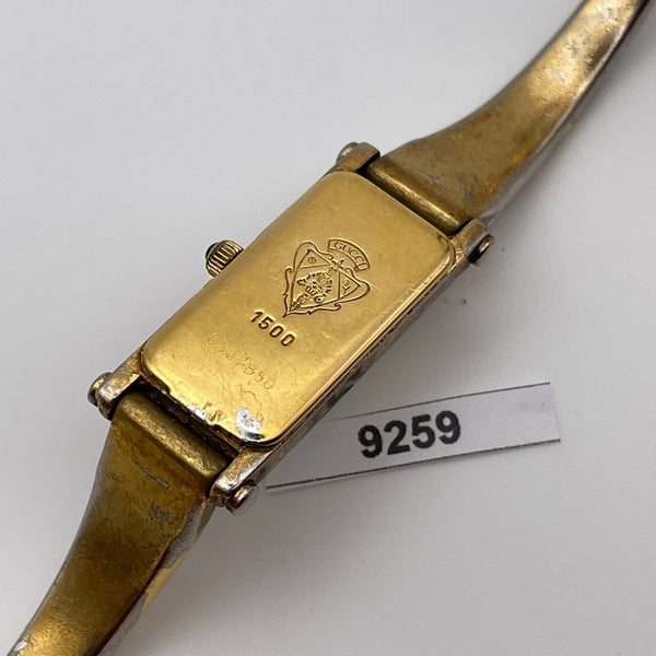 PROJECT TO FIX GUCCI LADIES BANGLE GOLD PLATE 1500 WATCH EU SHIP WATCH 9259