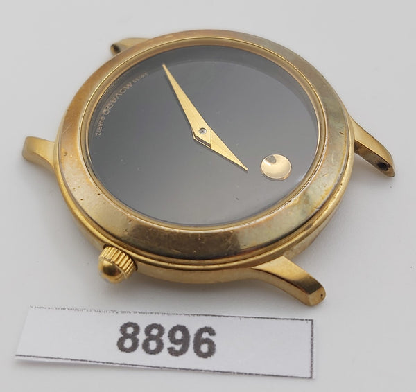 PROJECT TO FIX MOVADO BLACK MINIMALIST DIAL ROUND LADIES GOLD DRESS WATCH 8896