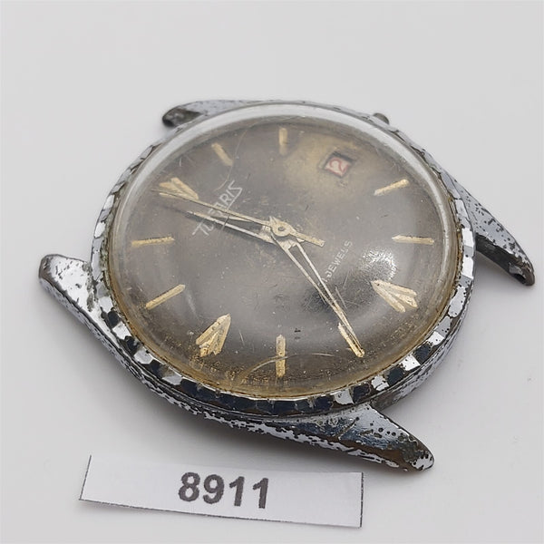 PROJECT TO FIX TUGARIS COIN RIMMED MANUAL ROUND EU SHIP MENS WATCH 8911