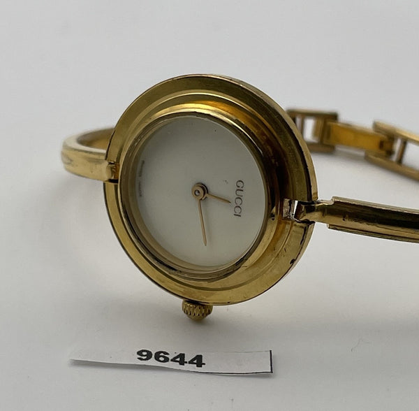 PROJECT TO FIX GUCCI LADIES GOLD DIAL BANGLE GOLD PLATE WATCH EU SHIP WATCH 9644
