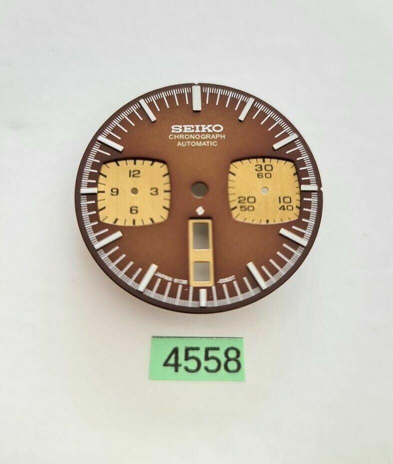 NEW SEIKO DIAL 6138-0040, 6138 0049 CHRONOGRAPH BROWN BULLHEAD WATCH BVT04558
