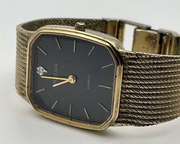 PROJECT TO FIX BULOVA QUARTZ MENS GOLD PLATE DRESS WATCH EU SHIP 9899