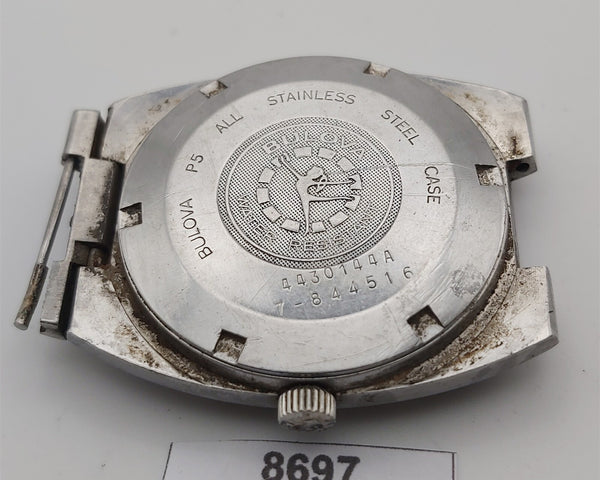 PROJECT TO FIX BULOVA SILVER DIAL CUSHION AUTOMATIC DAY DATE SS MENS WATCH B8697